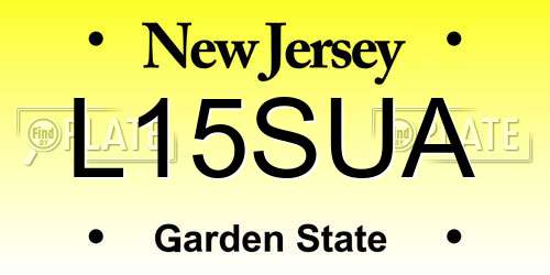 L15SUA New Jersey License Plate