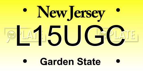 L15UGC New Jersey License Plate
