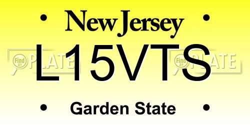 L15VTS New Jersey License Plate
