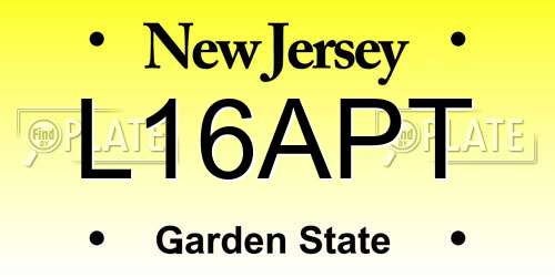 L16APT New Jersey License Plate