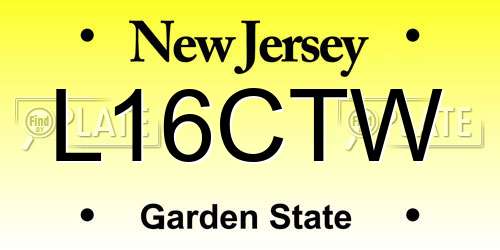 L16CTW New Jersey License Plate