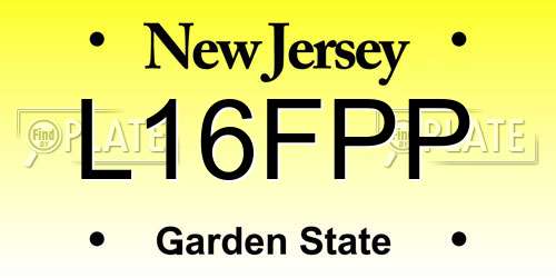 L16FPP New Jersey License Plate