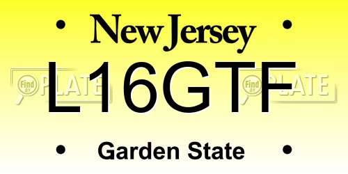 L16GTF New Jersey License Plate