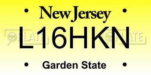 L16HKN New Jersey License Plate