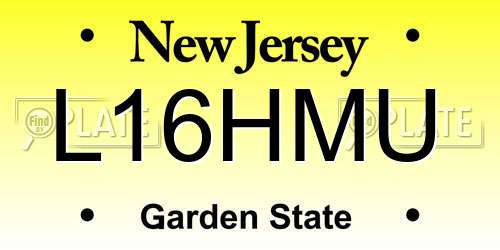 L16HMU New Jersey License Plate