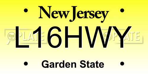 L16HWY New Jersey License Plate