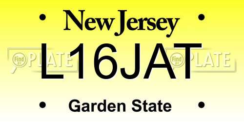 L16JAT New Jersey License Plate