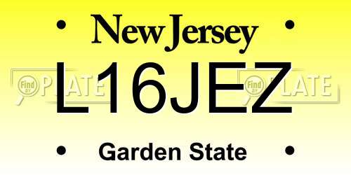 L16JEZ New Jersey License Plate