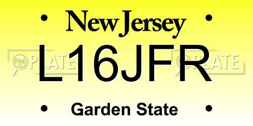 L16JFR New Jersey License Plate