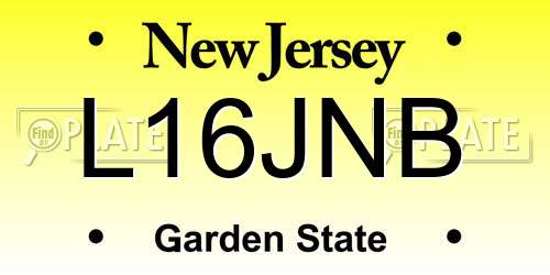 L16JNB New Jersey License Plate