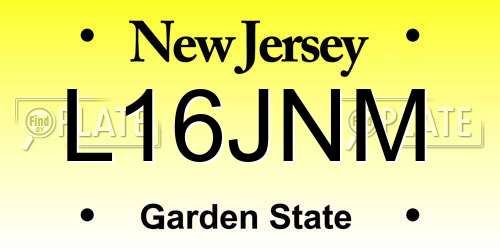 L16JNM New Jersey License Plate