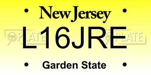 L16JRE New Jersey License Plate