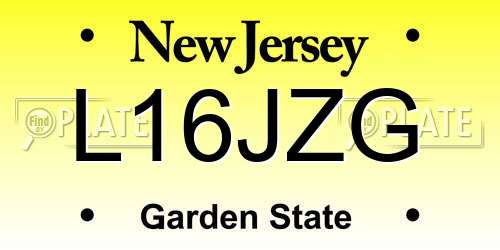 L16JZG New Jersey License Plate