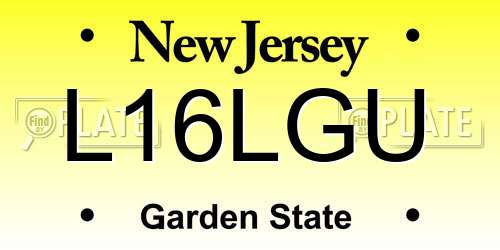 L16LGU New Jersey License Plate