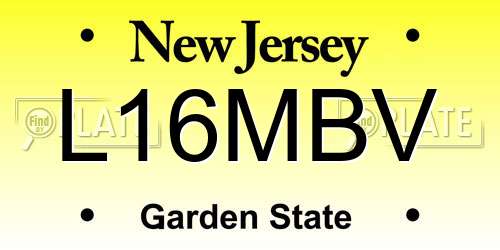 L16MBV New Jersey License Plate