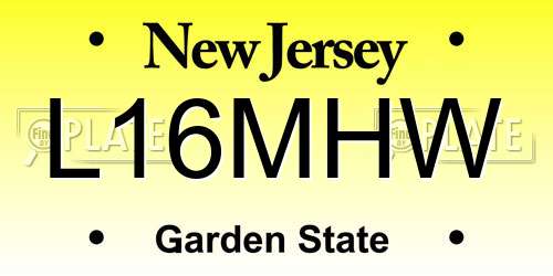 L16MHW New Jersey License Plate