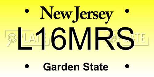 L16MRS New Jersey License Plate