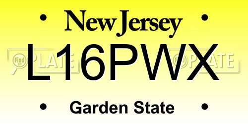 L16PWX New Jersey License Plate