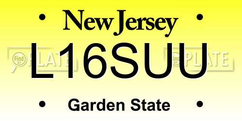 L16SUU New Jersey License Plate