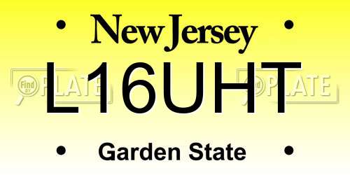 L16UHT New Jersey License Plate
