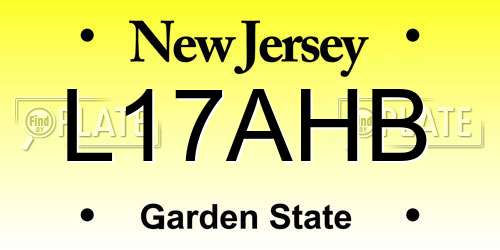 L17AHB New Jersey License Plate