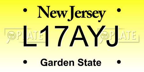 L17AYJ New Jersey License Plate