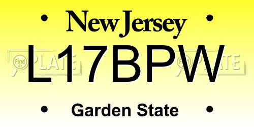 L17BPW New Jersey License Plate