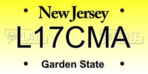 L17CMA New Jersey License Plate