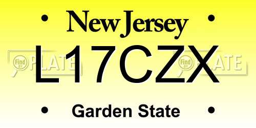 L17CZX New Jersey License Plate