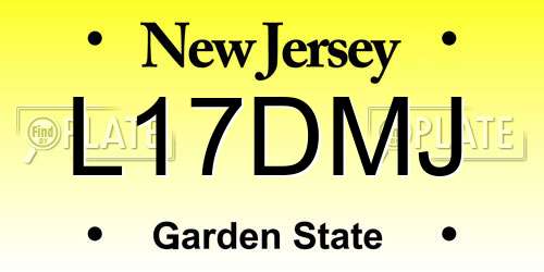 L17DMJ New Jersey License Plate