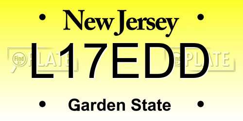 L17EDD New Jersey License Plate