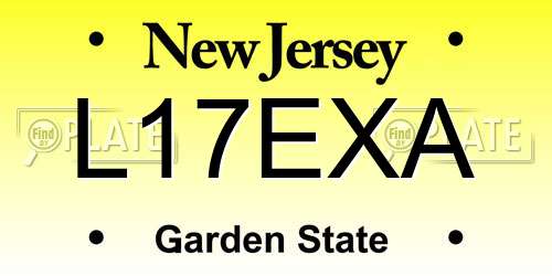 L17EXA New Jersey License Plate