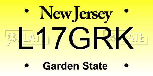 L17GRK New Jersey License Plate