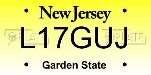 L17GUJ New Jersey License Plate