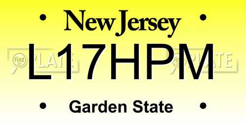 L17HPM New Jersey License Plate