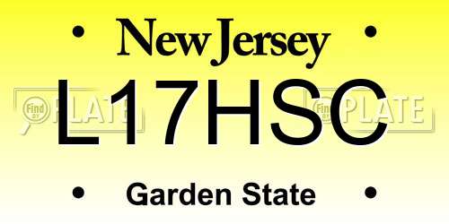 L17HSC New Jersey License Plate