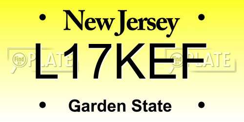 L17KEF New Jersey License Plate