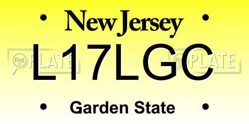 L17LGC New Jersey License Plate