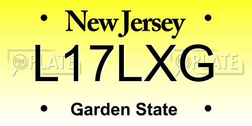 L17LXG New Jersey License Plate