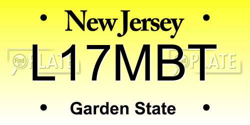L17MBT New Jersey License Plate