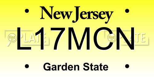 L17MCN New Jersey License Plate