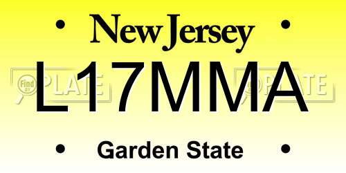 L17MMA New Jersey License Plate