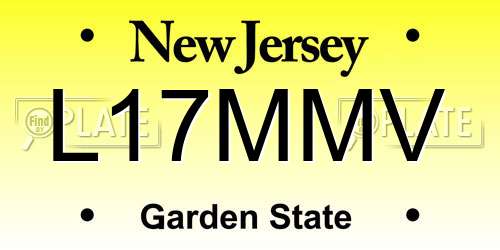 L17MMV New Jersey License Plate