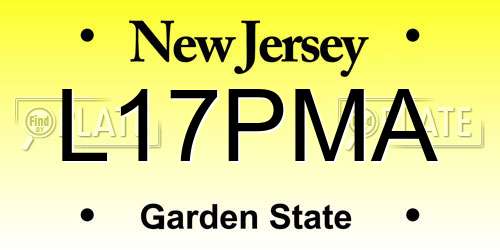 L17PMA New Jersey License Plate