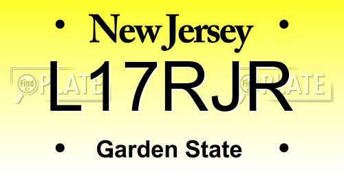 L17RJR New Jersey License Plate
