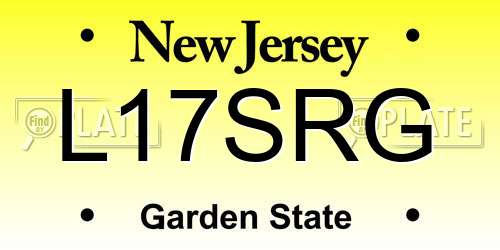 L17SRG New Jersey License Plate