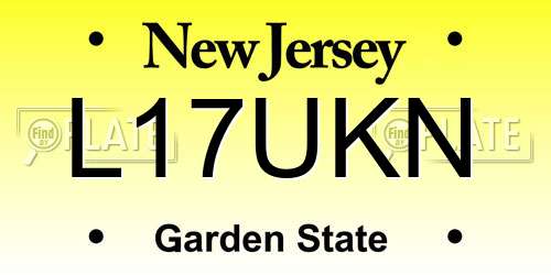 L17UKN New Jersey License Plate