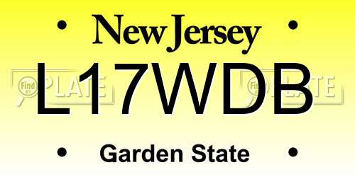 L17WDB New Jersey License Plate