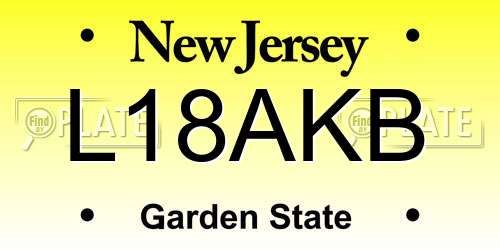 L18AKB New Jersey License Plate