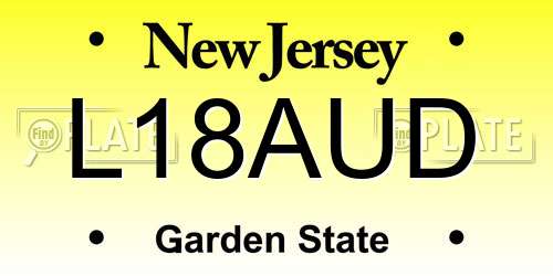 L18AUD New Jersey License Plate